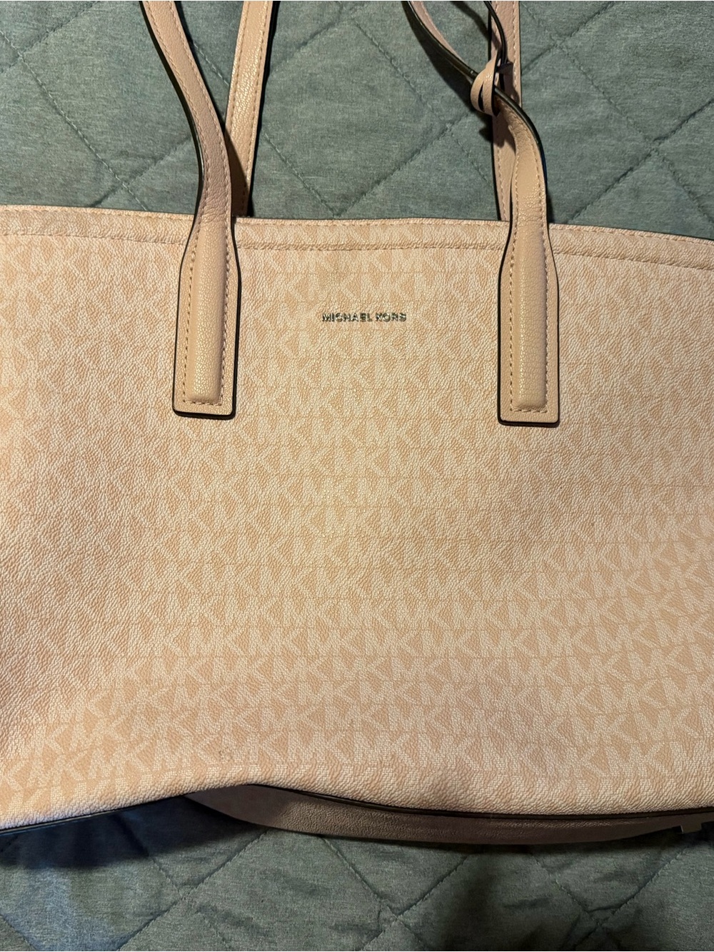 Michael Kors Pale Pink Signature Tote with Gold Logo